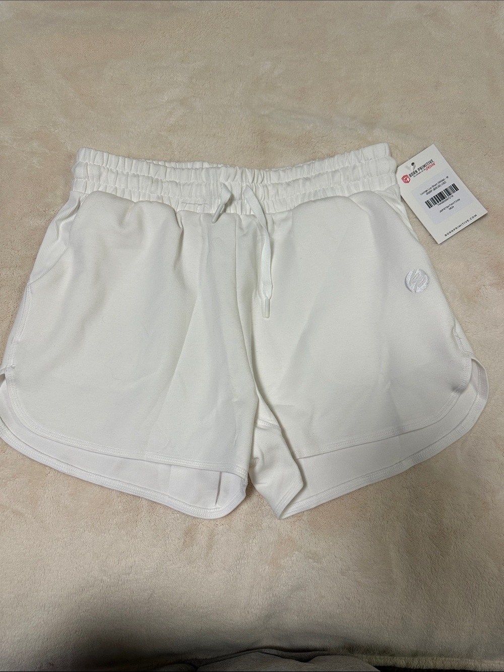 Born Primitive Women's White Elastic Waist Athletic Shorts